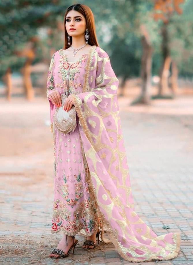 RAMSHA R 276 Stylish Fancy Designer Latest Festive Wear Georgette With Heavy Embroidery Work Pakistani Salwar Suit Collection